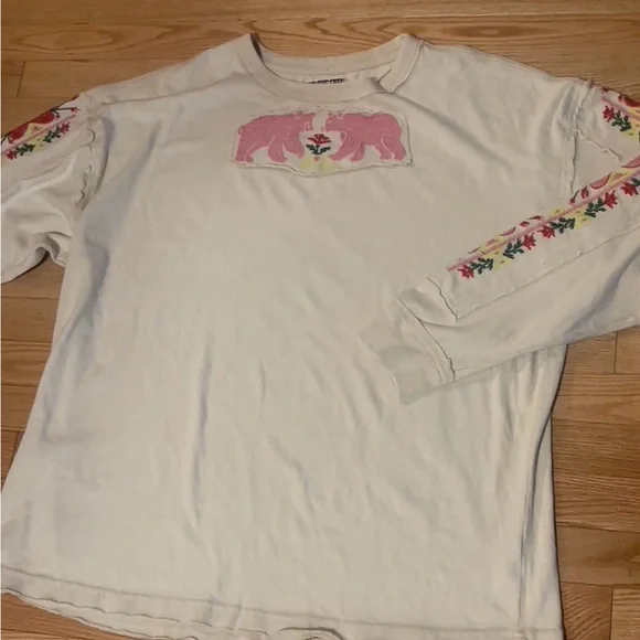 Free People All My Heart Embroidered Tee Size We The Free - Picture 5 of 14